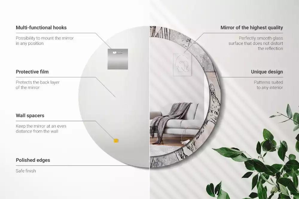 Kulaté dekorativní zrcadlo na zeď Abstraktní zvířata