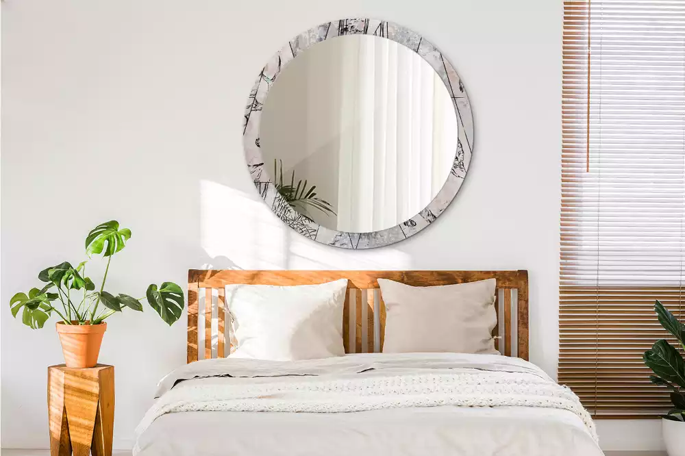 Kulaté dekorativní zrcadlo na zeď Abstraktní zvířata