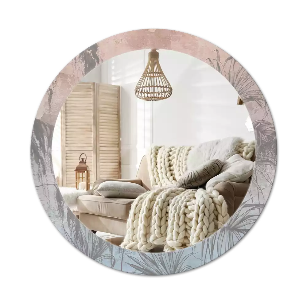 Kulaté zrcadlo s potiskem Tropické květiny