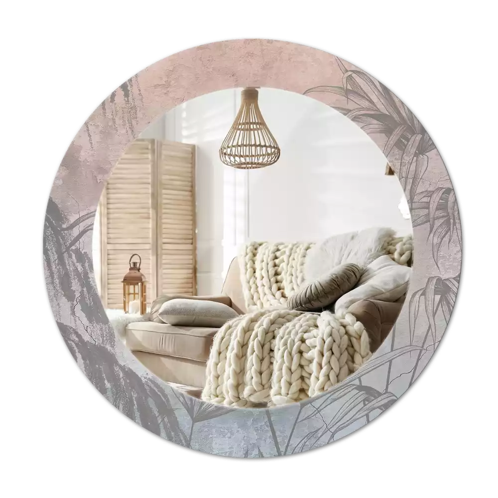 Kulaté zrcadlo s potiskem Tropické květiny