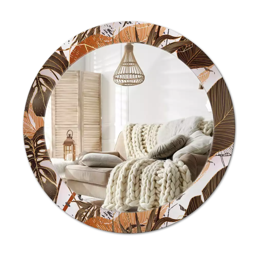 Kulaté zrcadlo s potiskem Palmové listy