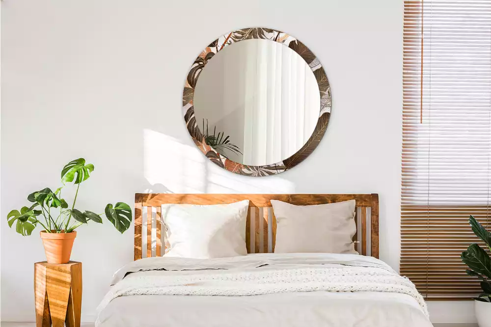 Kulaté zrcadlo s potiskem Palmové listy