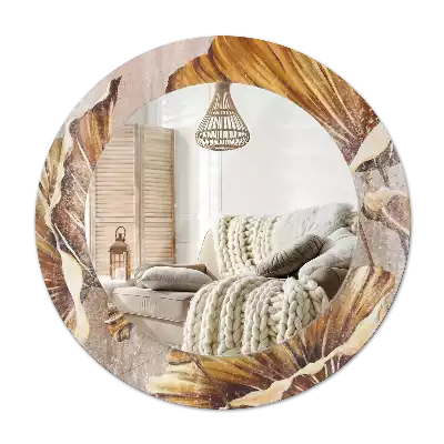 Kulaté dekorativní zrcadlo na zeď Boho odchází