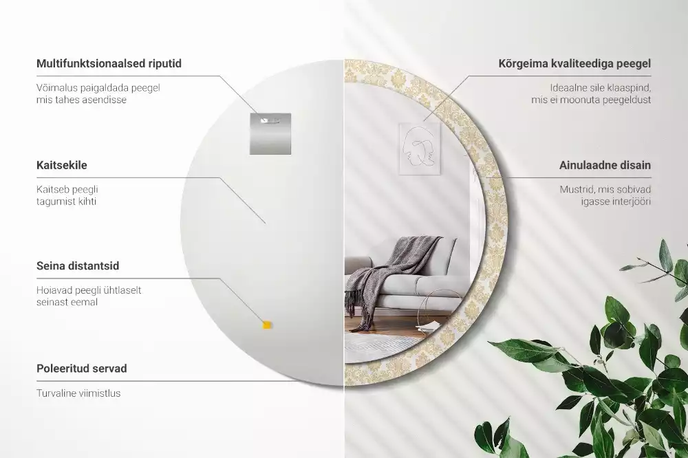 Kulaté dekorativní zrcadlo Barokní vzor