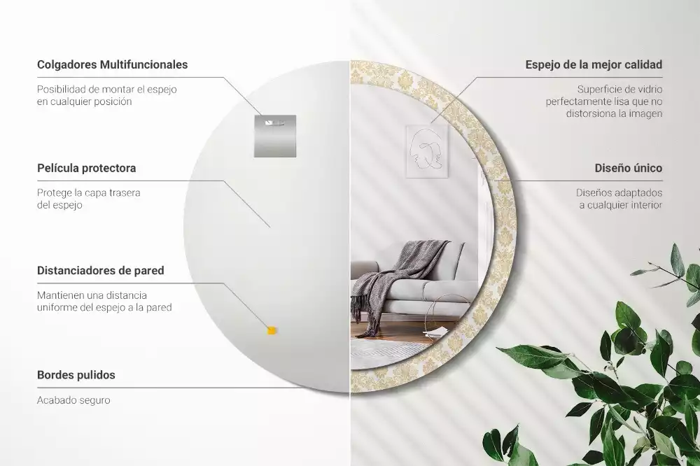 Kulaté dekorativní zrcadlo Barokní vzor