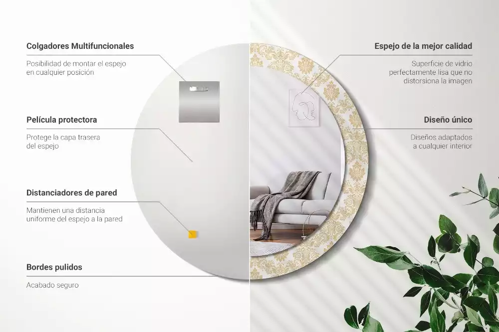 Kulaté dekorativní zrcadlo Barokní vzor