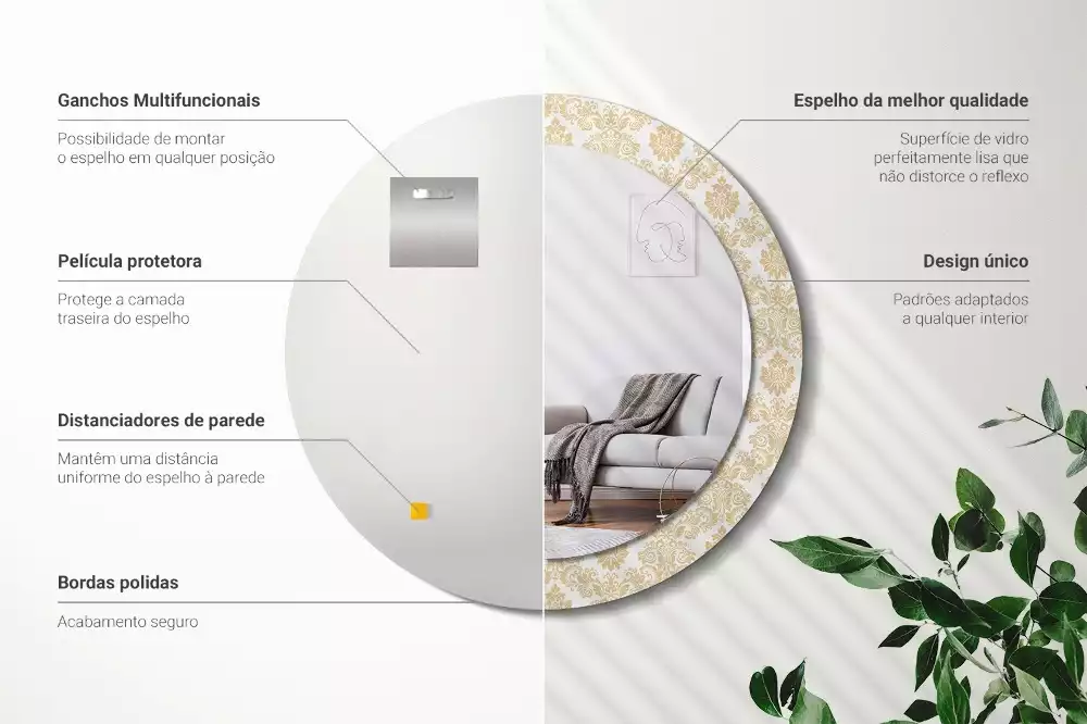 Kulaté dekorativní zrcadlo Barokní vzor