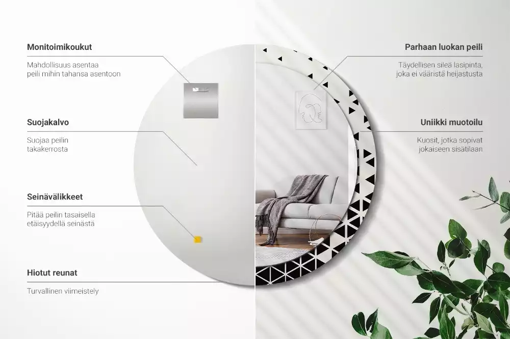 Kulaté dekorativní zrcadlo Geometrické abstrakce