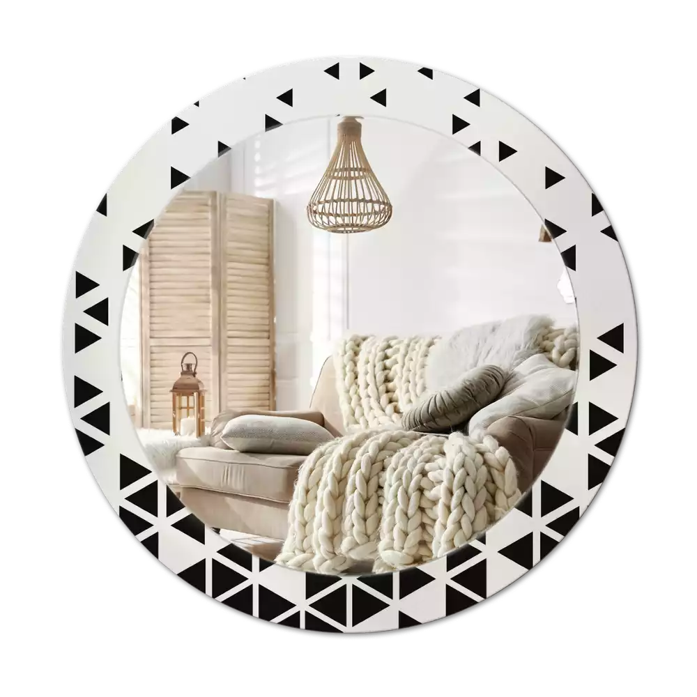 Kulaté dekorativní zrcadlo Geometrické abstrakce
