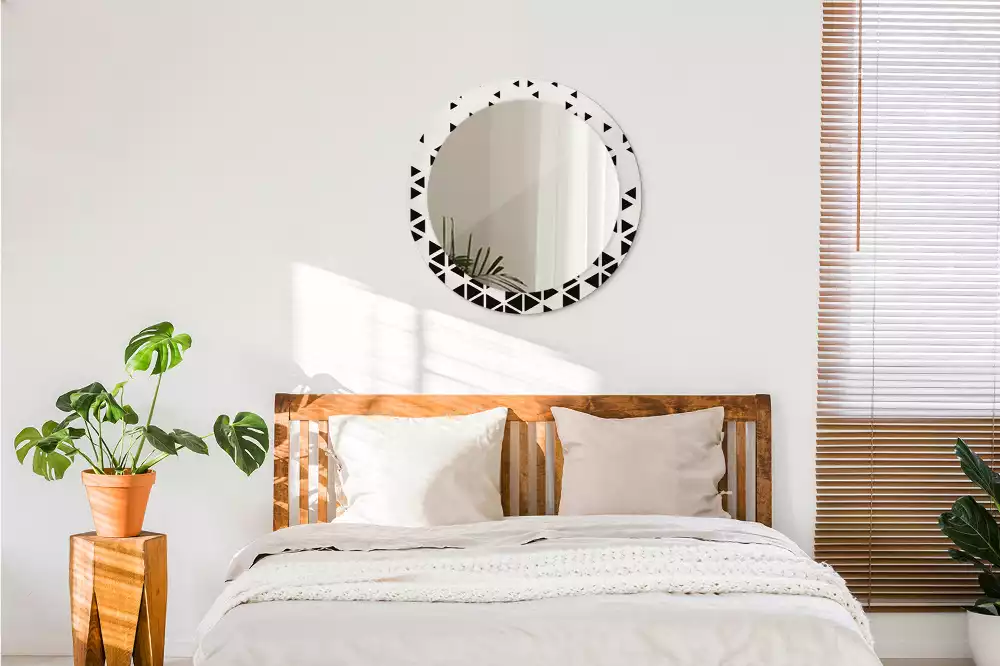 Kulaté dekorativní zrcadlo Geometrické abstrakce