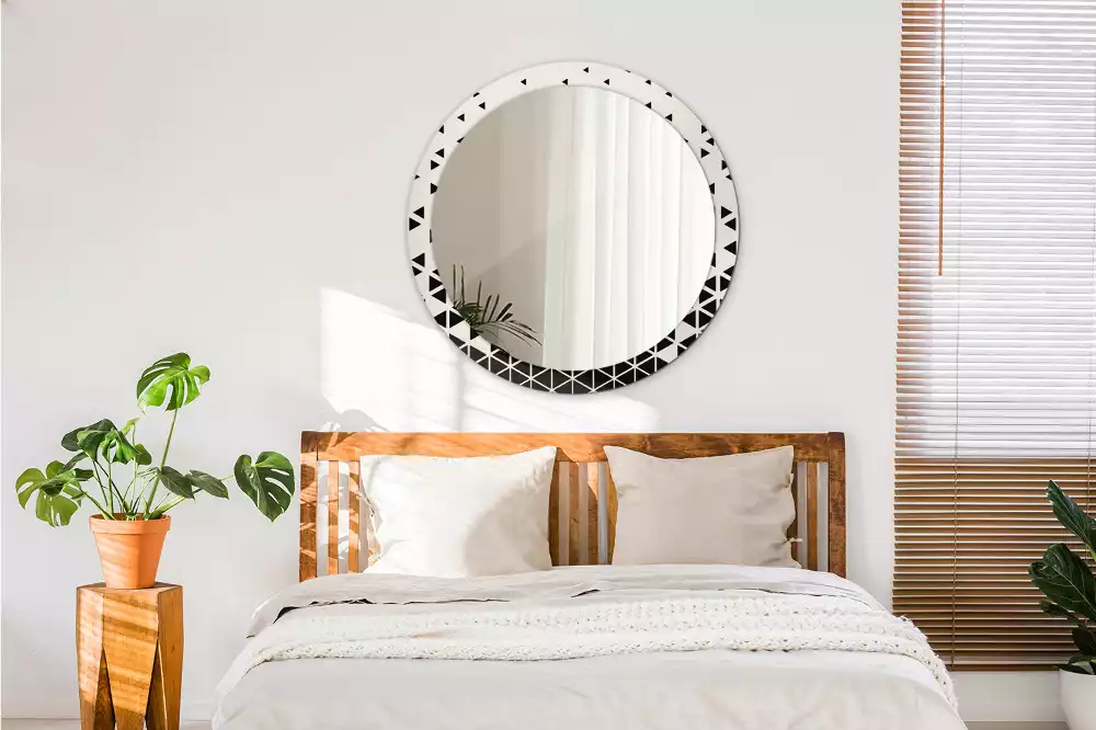 Kulaté dekorativní zrcadlo Geometrické abstrakce