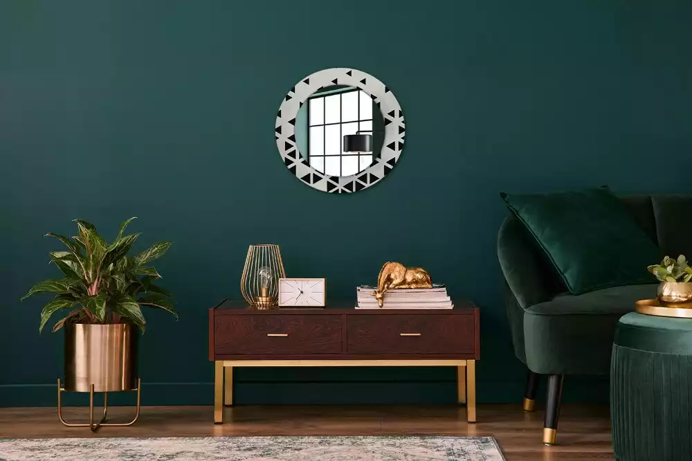 Kulaté dekorativní zrcadlo Geometrické abstrakce