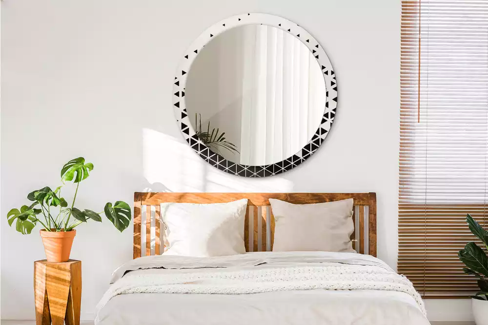 Kulaté dekorativní zrcadlo Geometrické abstrakce