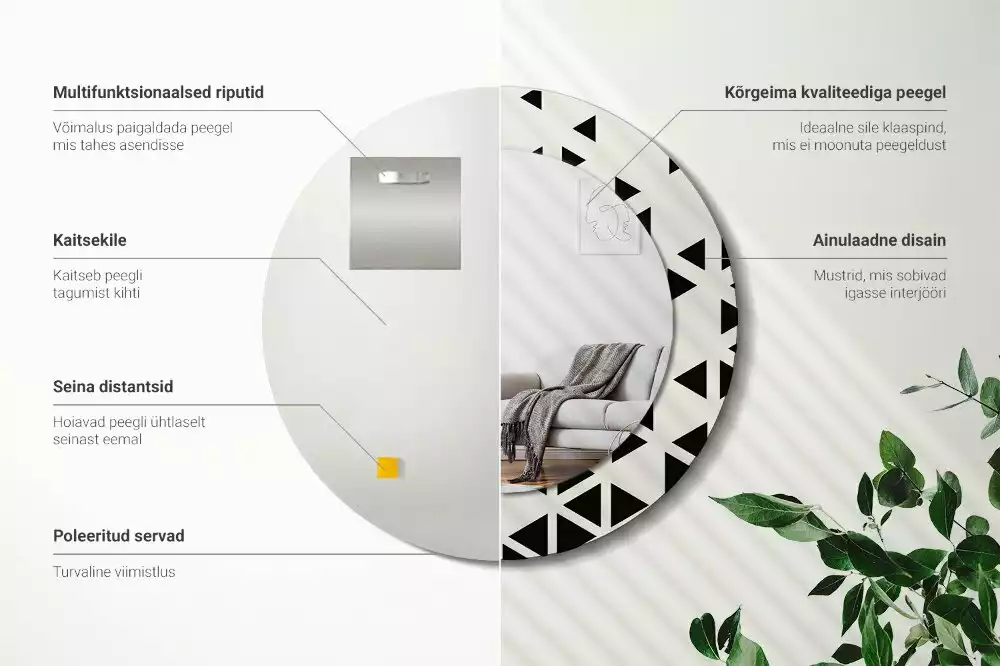 Kulaté dekorativní zrcadlo Geometrické abstrakce
