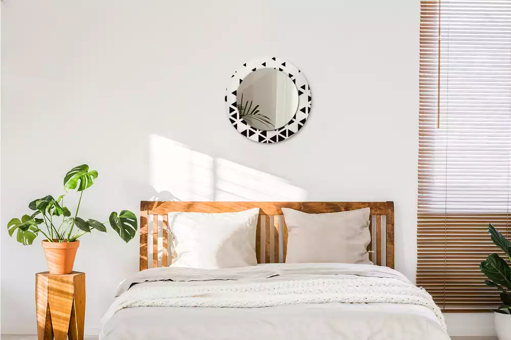 Kulaté dekorativní zrcadlo Geometrické abstrakce