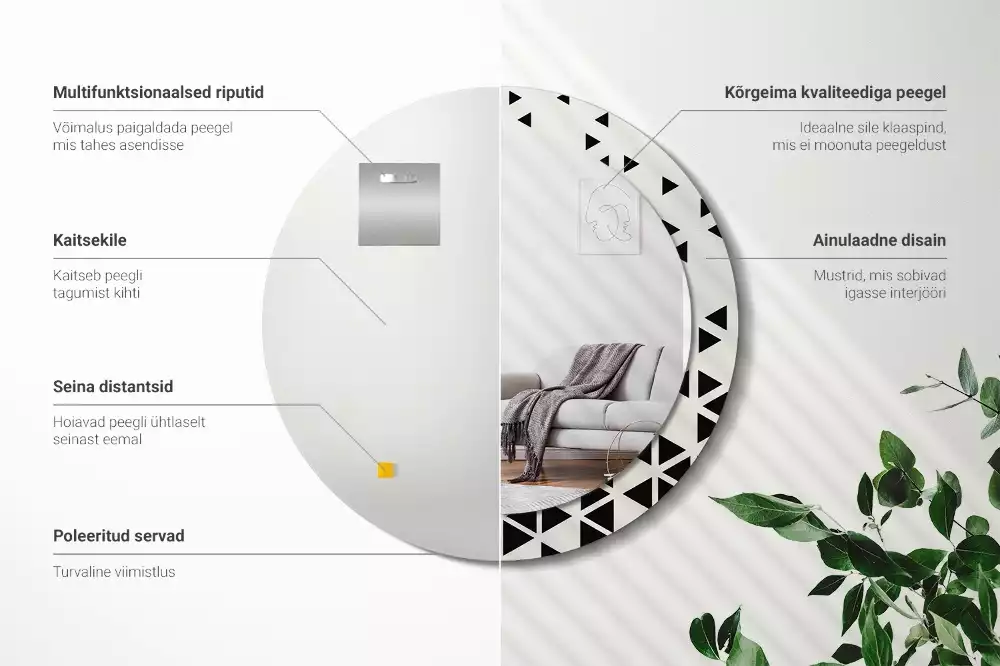Kulaté dekorativní zrcadlo Geometrické abstrakce