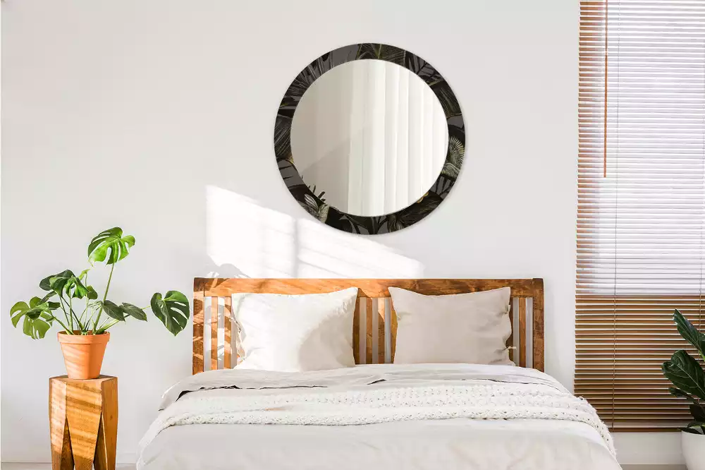 Kulaté dekorativní zrcadlo na zeď Květy ibišku