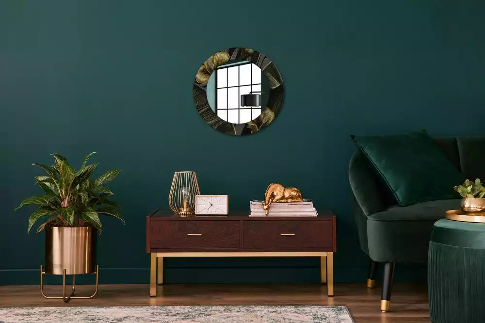 Kulaté dekorativní zrcadlo na zeď Květy ibišku