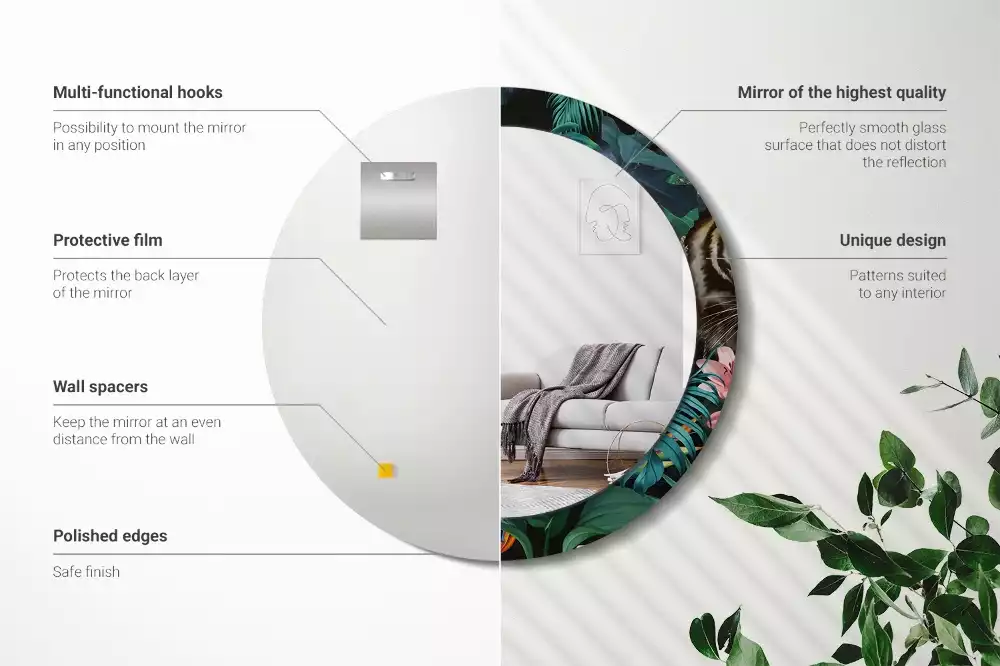 Kulaté zrcadlo s potiskem Vintage džungle