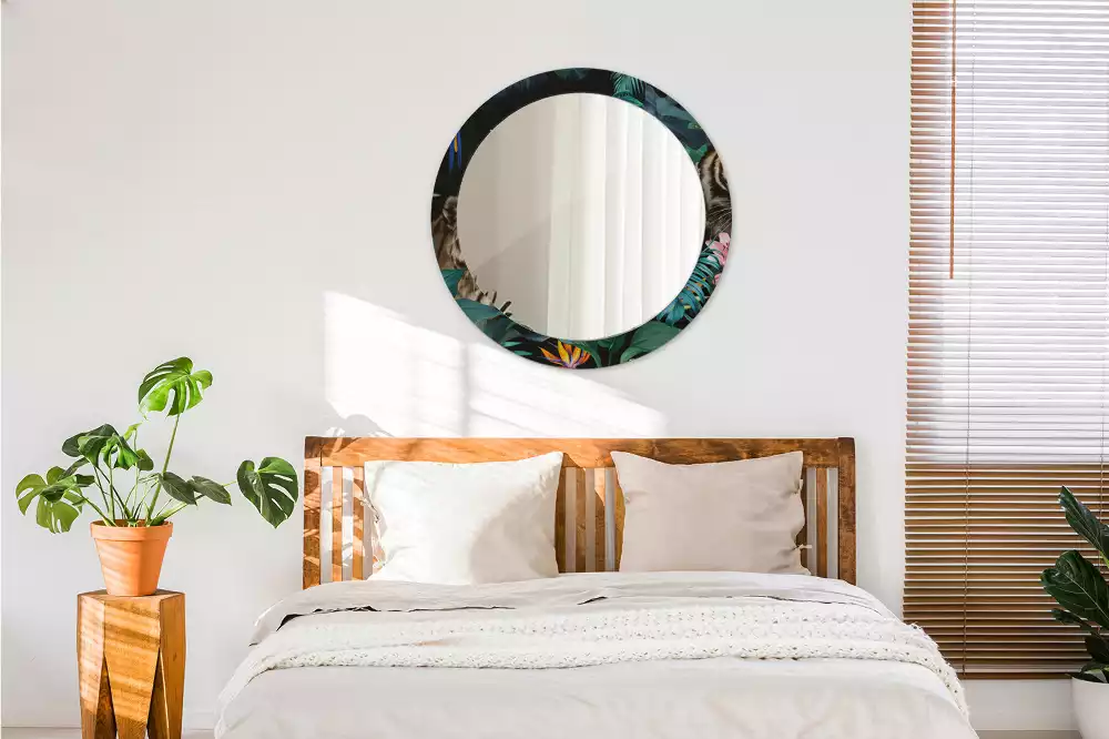 Kulaté zrcadlo s potiskem Vintage džungle