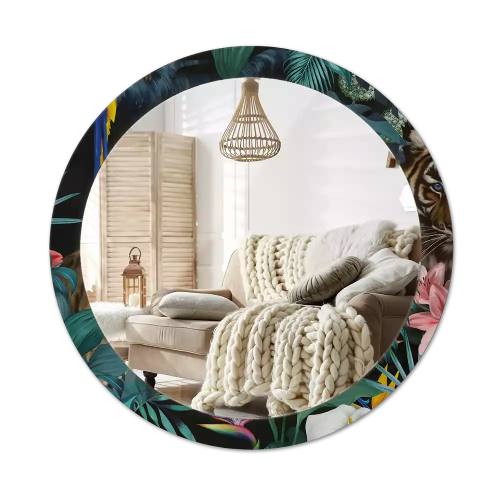 Kulaté zrcadlo s potiskem Vintage džungle