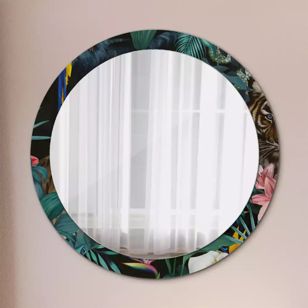 Kulaté zrcadlo s potiskem Vintage džungle