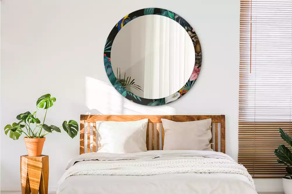 Kulaté zrcadlo s potiskem Vintage džungle