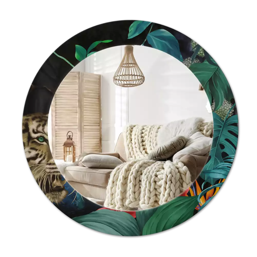 Kulaté zrcadlo s potiskem Vintage džungle