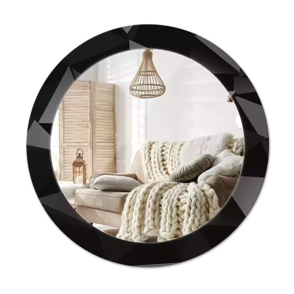 Kulaté dekorativní zrcadlo Abstraktní černá