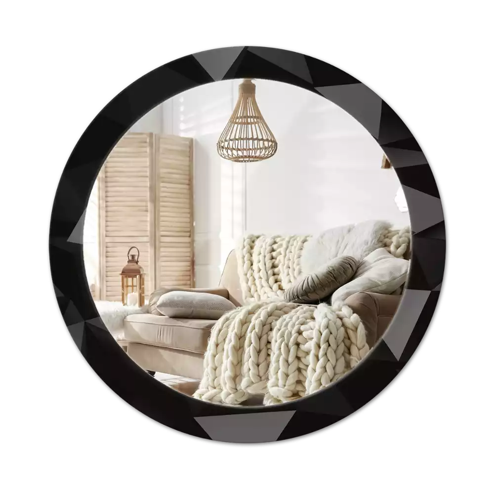 Kulaté dekorativní zrcadlo Abstraktní černá