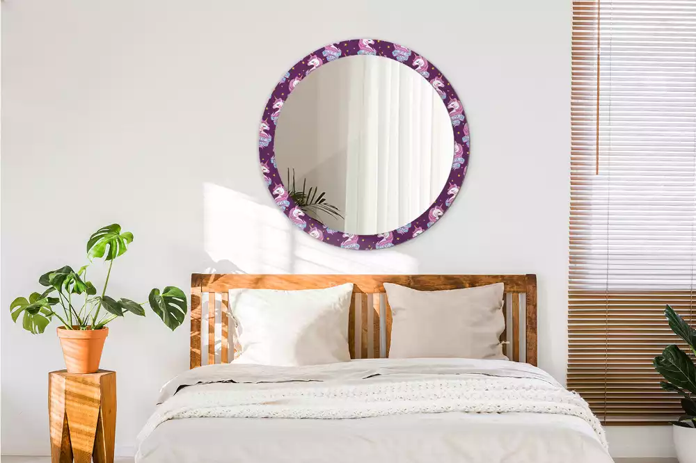 Kulaté zrcadlo s potiskem Hvězdný jednorožec