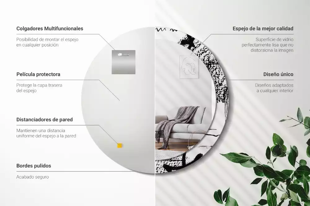 Kulaté zrcadlo s potiskem Graffiti vzor