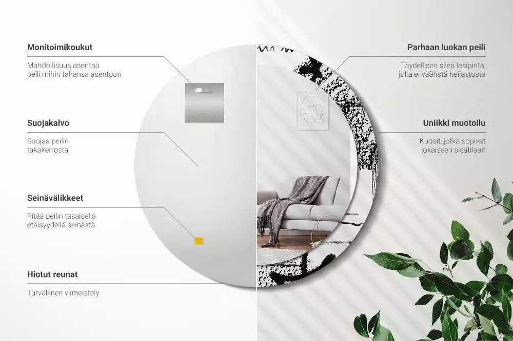 Kulaté zrcadlo s potiskem Graffiti vzor