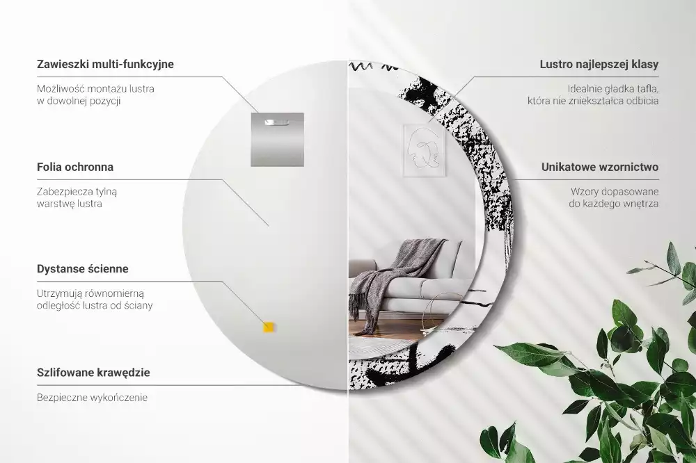 Kulaté zrcadlo s potiskem Graffiti vzor