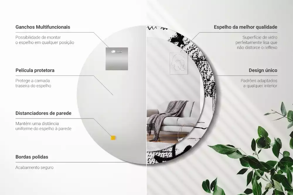 Kulaté zrcadlo s potiskem Graffiti vzor