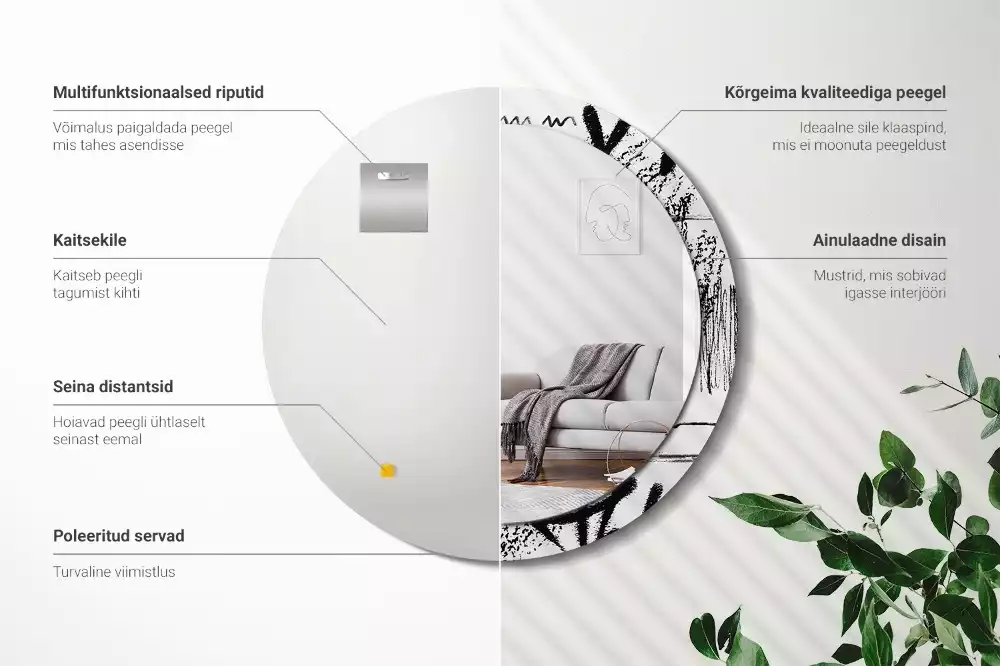 Kulaté zrcadlo s potiskem Graffiti vzor