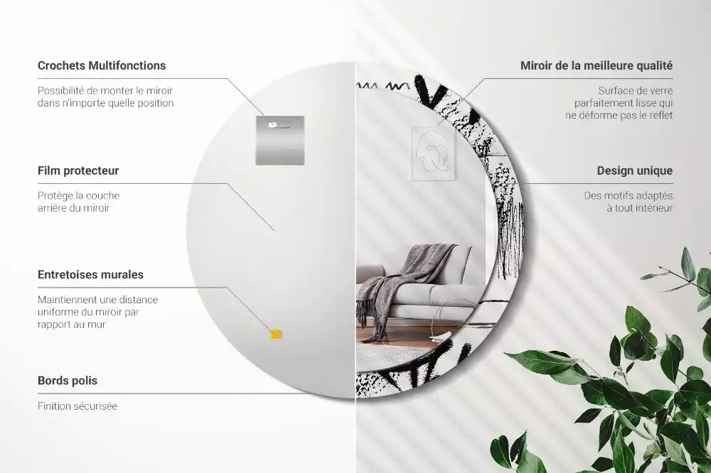 Kulaté zrcadlo s potiskem Graffiti vzor