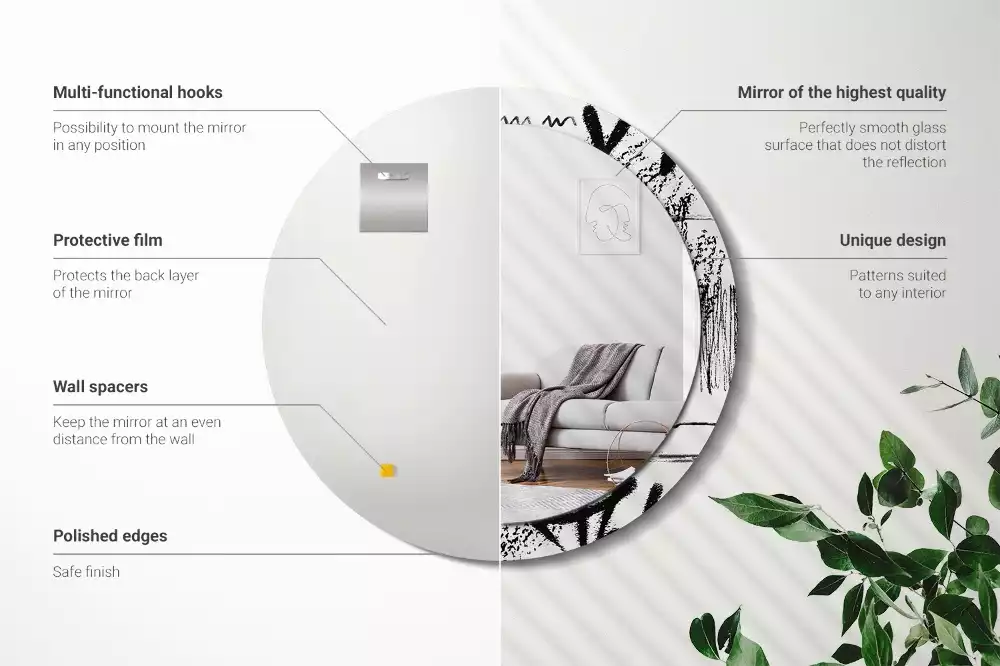 Kulaté zrcadlo s potiskem Graffiti vzor