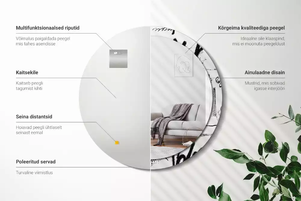 Kulaté zrcadlo s potiskem Graffiti vzor