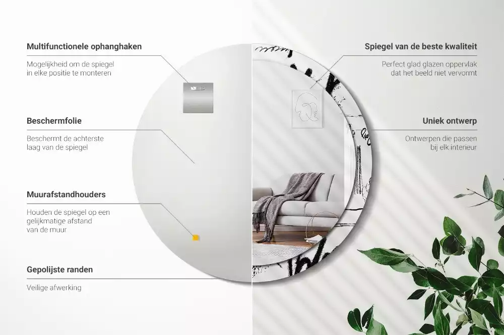 Kulaté zrcadlo s potiskem Graffiti vzor