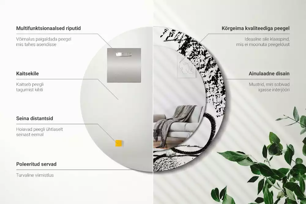 Kulaté zrcadlo s potiskem Graffiti vzor