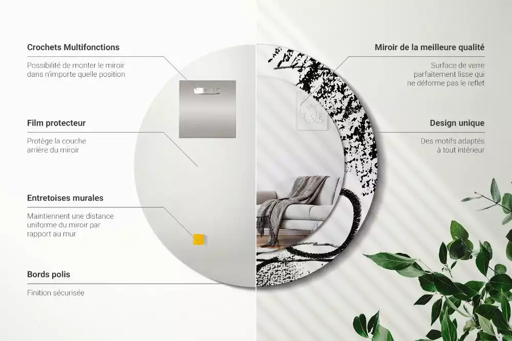 Kulaté zrcadlo s potiskem Graffiti vzor