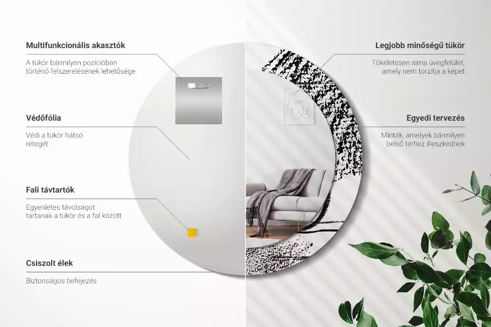 Kulaté zrcadlo s potiskem Graffiti vzor