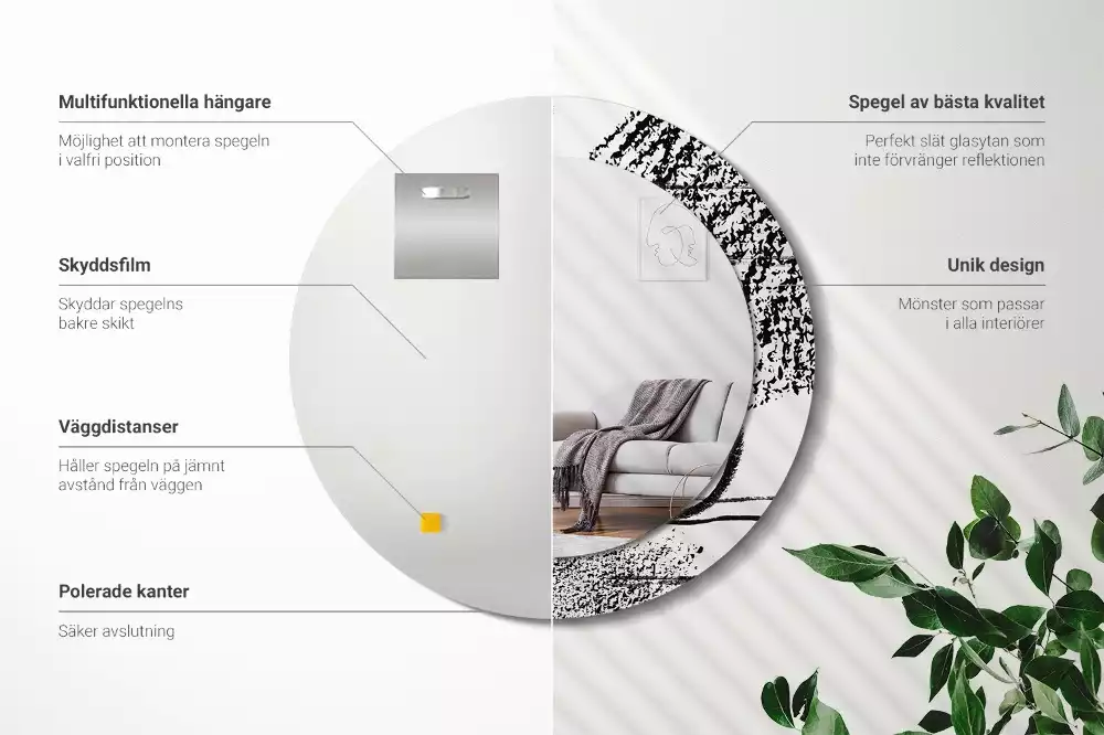 Kulaté zrcadlo s potiskem Graffiti vzor