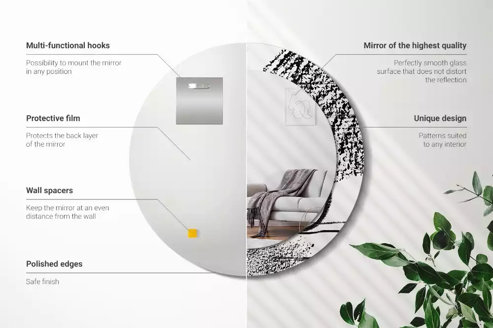 Kulaté zrcadlo s potiskem Graffiti vzor