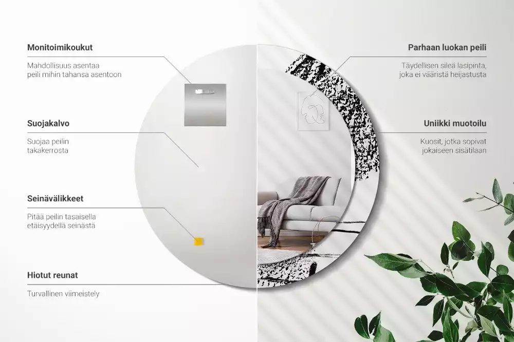 Kulaté zrcadlo s potiskem Graffiti vzor