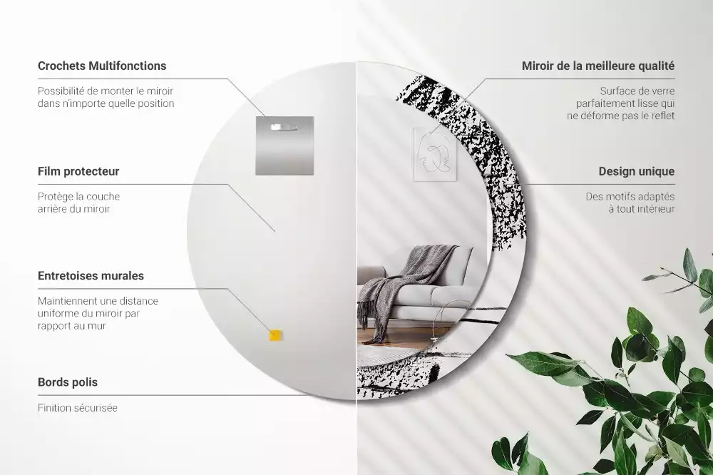 Kulaté zrcadlo s potiskem Graffiti vzor