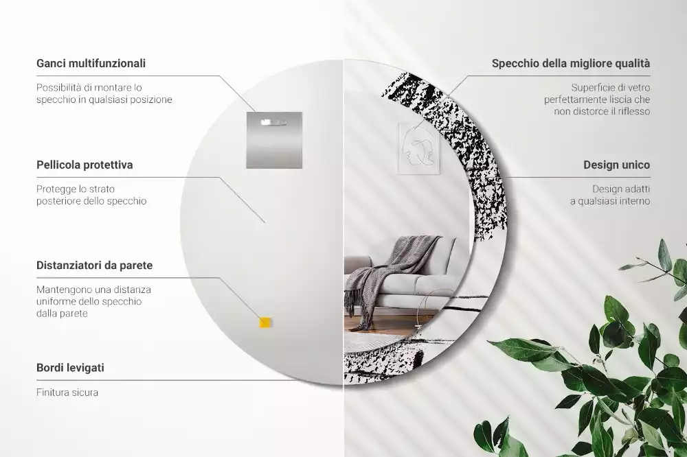 Kulaté zrcadlo s potiskem Graffiti vzor