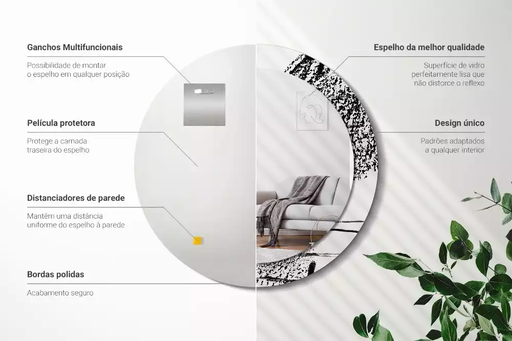 Kulaté zrcadlo s potiskem Graffiti vzor