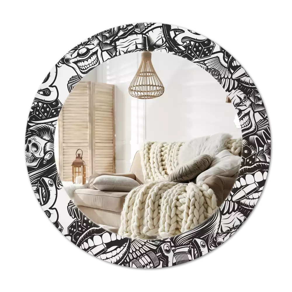 Kulaté zrcadlo s potiskem Graffiti klauni